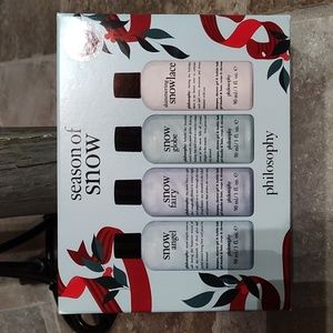 NWT, Philosophy, Season of Snow - 4- 3oz. Snow Angel, Snow Fairy, Snow Globe an